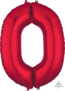 Red Foil Balloon Number 0