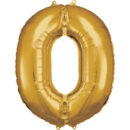 Gold Foil Balloon Number 0