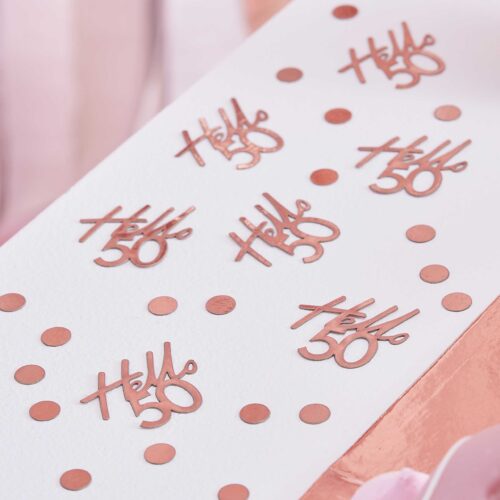 50th Rose Gold Birthday Confetti