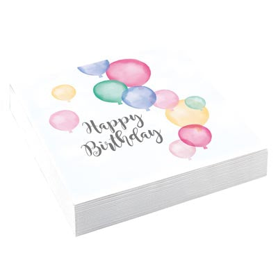 Happy Birthday Pastel Napkins Pack of 20