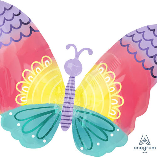 Pastel Butterfly 45cm Foil Balloon