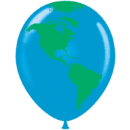 Earth Globe Latex Balloons Pack of 10