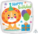 Happy Lion Birthday 45cm Foil Balloon
