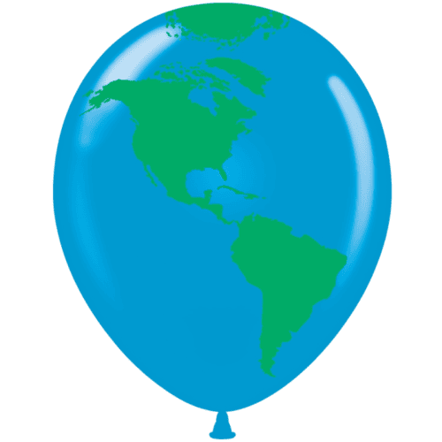 Earth Globe Latex Balloons Pack of 50