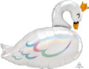 Iridescent Swan Supershape Foil Balloon
