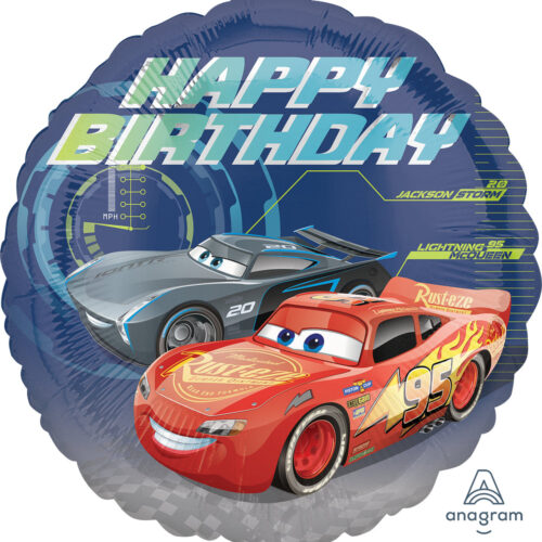 Cars 3 Happy Birthday 45cm Foil Balloon