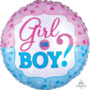 Gender Reveal Boy or Girl 45cm Foil Balloon