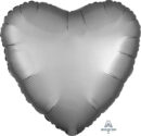 Satin Luxe Platinum Heart 45cm Foil Balloon