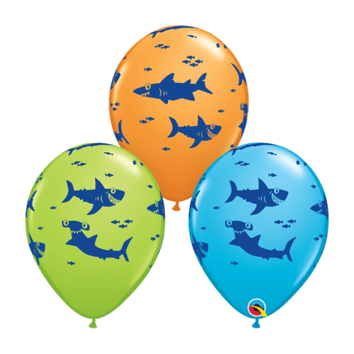 Sharks Assorted Latex Balloons Pack of 10