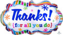 Striped Thanks Marquee Supershape Foil Balloon