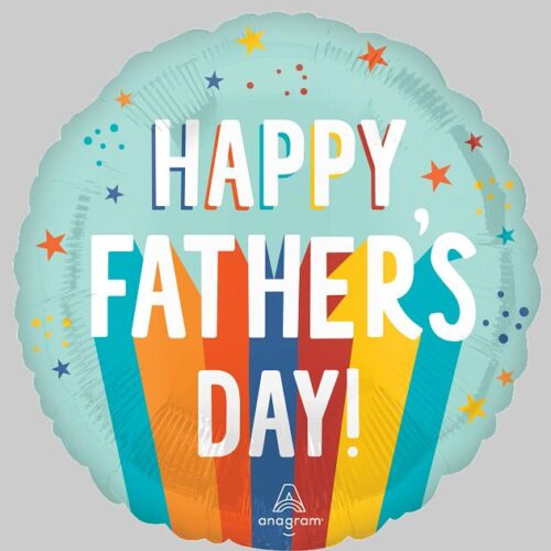 Father's Day Playful Stripes 45cm Foil Balloon