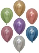 Chrome Reflex Assorted Latex Balloons Pack of 5