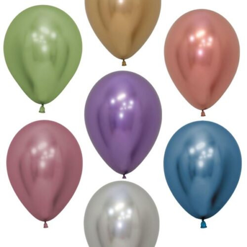 Chrome Reflex Assorted Latex Balloons Pack of 25