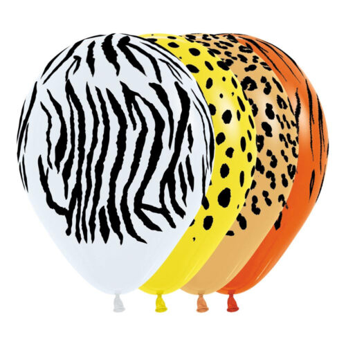 Jungle Prints Assorted Latex Balloons Pack of 50