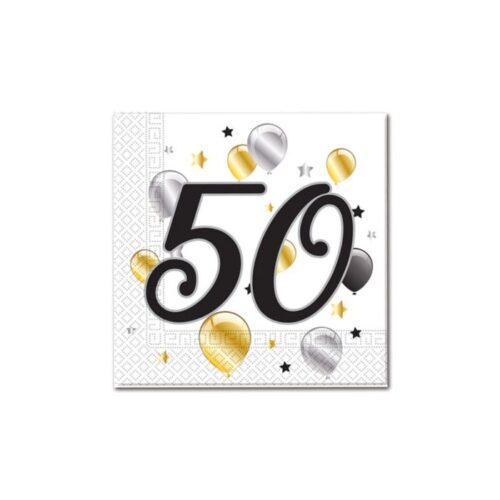 Milestone 50th Birthday Paper Napkins Pack of 20