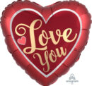 Satin Sangria & Gold Love You Supershape Foil Balloon