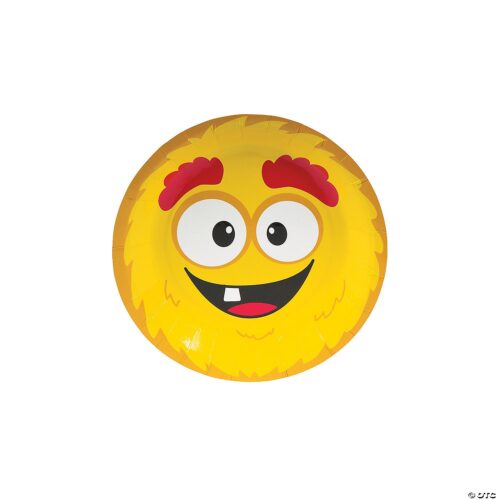 Mini Monster Party Yellow Paper Dessert Plates Pack of 8