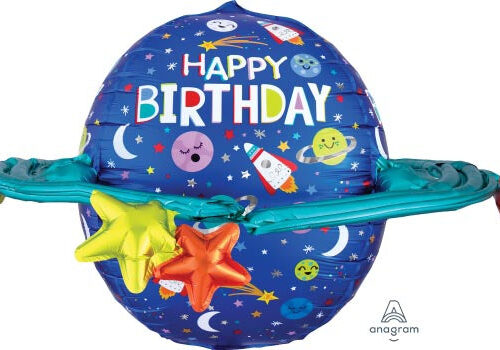 Ult 3D Shape HBD Colorful Galaxy Supershape Foil Balloon