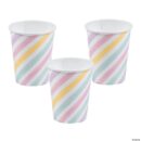 Sparkle Unicorn Pastel Lined Disposable Paper Cups Pack of 8
