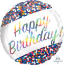 Iridescent Birthday Confetti Happy Birthday 45cm Foil Balloon
