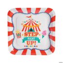 Step Right Up Carnival Party Square Paper Dinner Plates Pack of 8