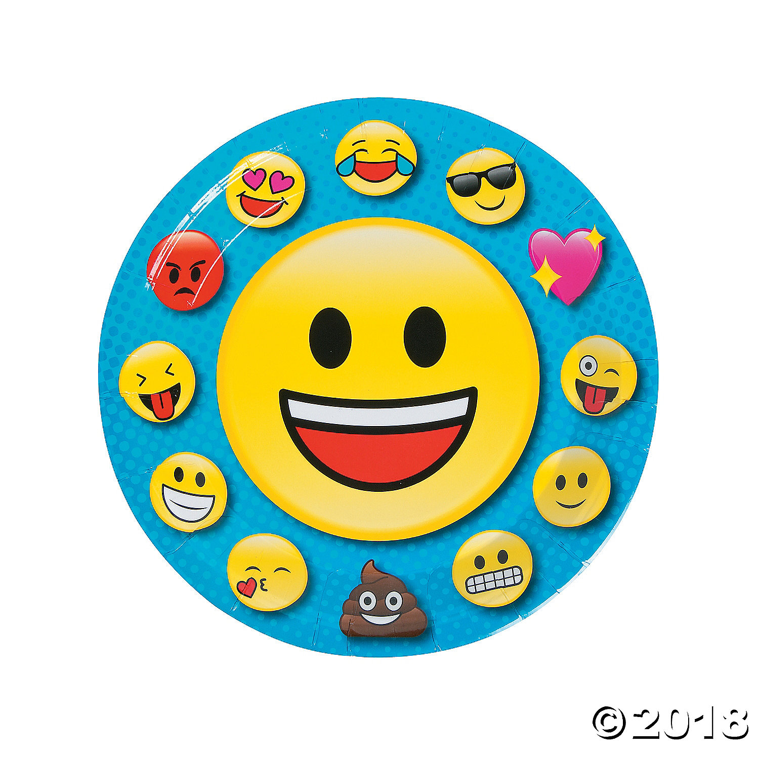 Emoji Paper Dinner Plates Themed Decorations