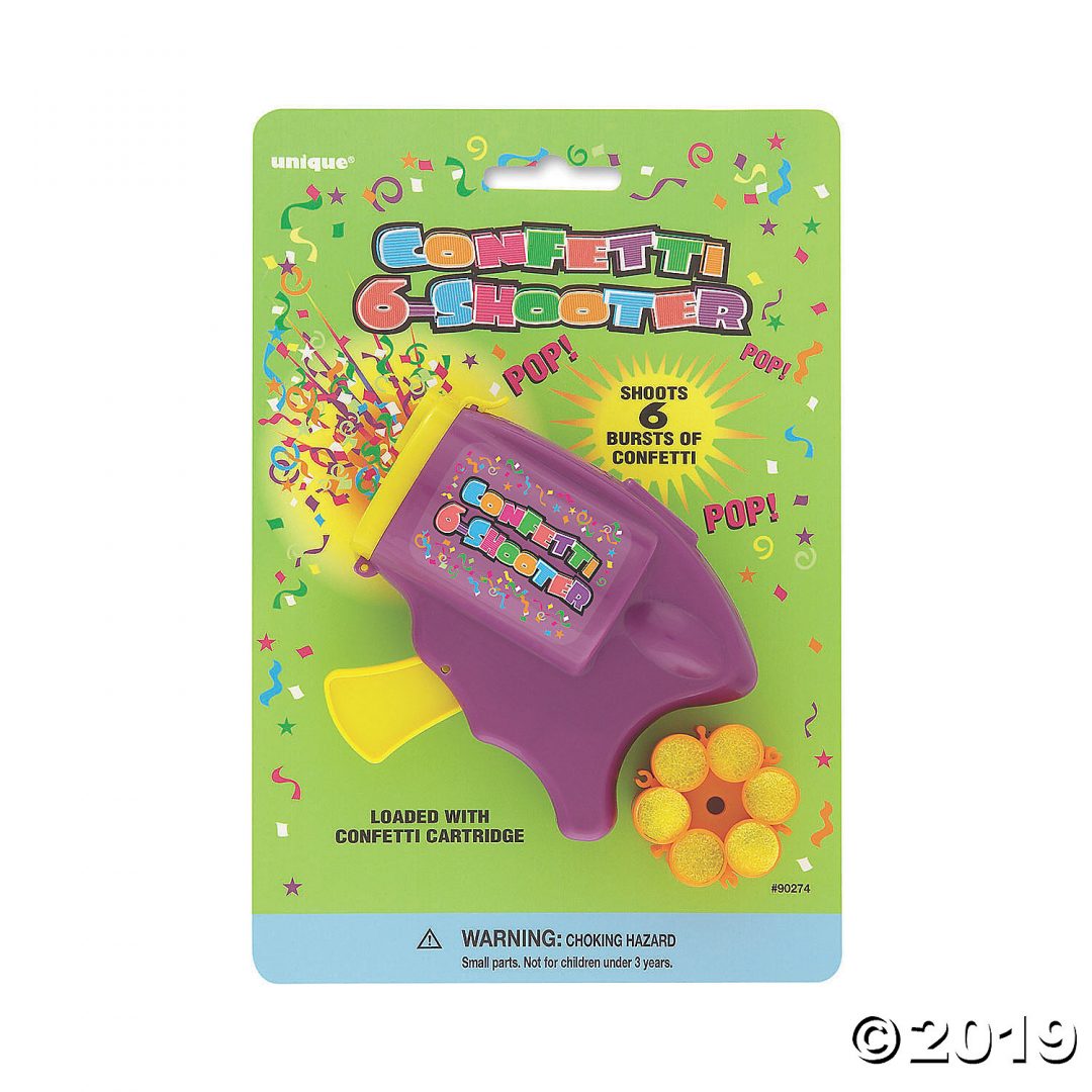 Confetti 6Shooter with Refill Cartridge Themed Decorations