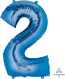 Blue Foil Balloon Number 2