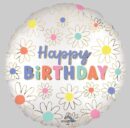 Daisies Happy Birthday 45cm Foil Balloon