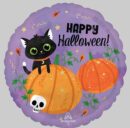 Halloween Cat & Pumpkins 45cm Foil Balloon
