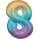 Pastel Rainbow Foil Balloon Number 8