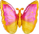 Pink & Yellow Butterfly Supershape Foil Balloon