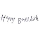 Silver Happy Birthday Bunting Banner