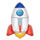 Space Rocket Supershape Foil Balloon
