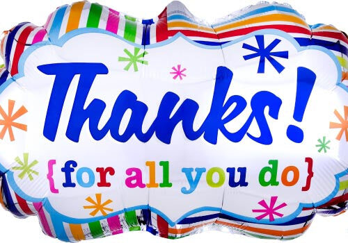 Striped Thanks Marquee Supershape Foil Balloon